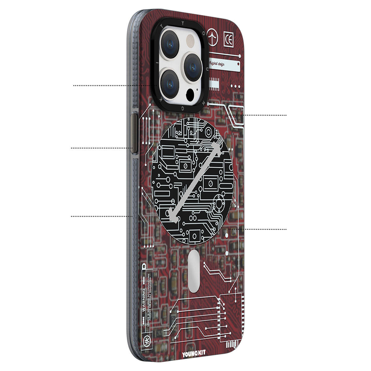 Apple iPhone 15 Plus Kılıf M-safe Şarj Özellikli YoungKit Technology Serisi Kapak