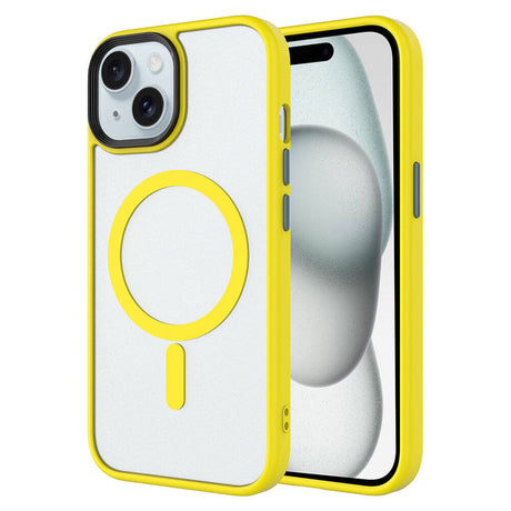 Apple iPhone 15 Plus Kılıf Mat Arka Yüzey Wireless Şarj Özellikli Zore Flet M-safe Kapak