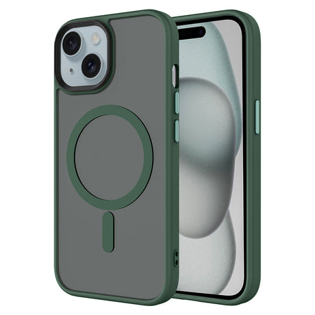 Apple iPhone 15 Plus Kılıf Mat Arka Yüzey Wireless Şarj Özellikli Zore Flet M-safe Kapak