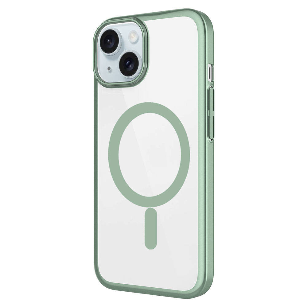 Apple iPhone 15 Plus Kılıf Wireless Şarj Özellikli Sert PC Zore Mat Riksos M-safe Kapak