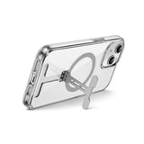 Apple iPhone 15 Plus Kılıf Wiwu FYY-014 M-safe Şarj Özellikli Alüminyum Alaşım Metal Standlı Şeffaf Kapak