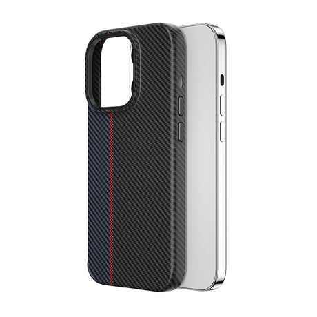 Apple iPhone 15 Plus Kılıf Wiwu LCC-107 Karbon Fiber M-safe Şarj Özellikli Kamera Korumalı Kabon Kapak