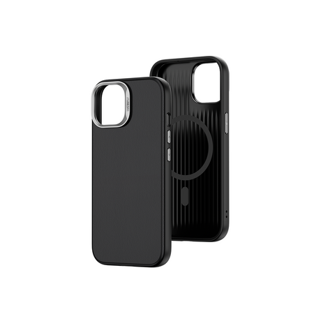 Apple iPhone 15 Plus Kılıf Wiwu SP-019 M-safe Şarj Özellikli Vegan Leather Deri Kapak