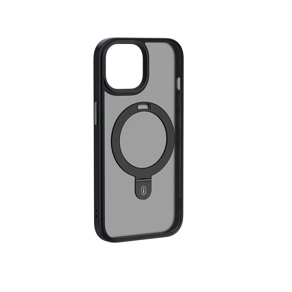 Apple iPhone 15 Plus Kılıf Wiwu ZMM-010 M-safe Şarj Özellikli Mat Arka Yüzey Standlı Kapak