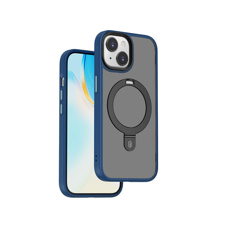 Apple iPhone 15 Plus Kılıf Wiwu ZMM-010 M-safe Şarj Özellikli Mat Arka Yüzey Standlı Kapak