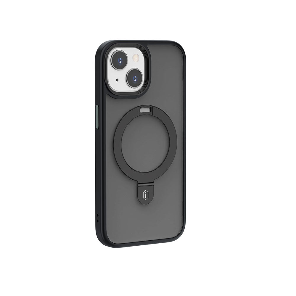 Apple iPhone 15 Plus Kılıf Wiwu ZMM-010 M-safe Şarj Özellikli Mat Arka Yüzey Standlı Kapak