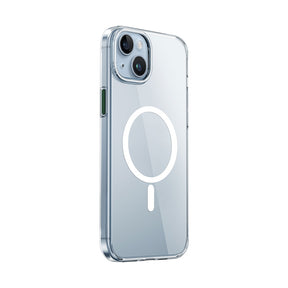 Apple iPhone 15 Plus Kılıf Wiwu ZYS-013 M-safe Şarj Özellikli Renkli Kamera Çerçeveli Şeffaf Jelly Kapak