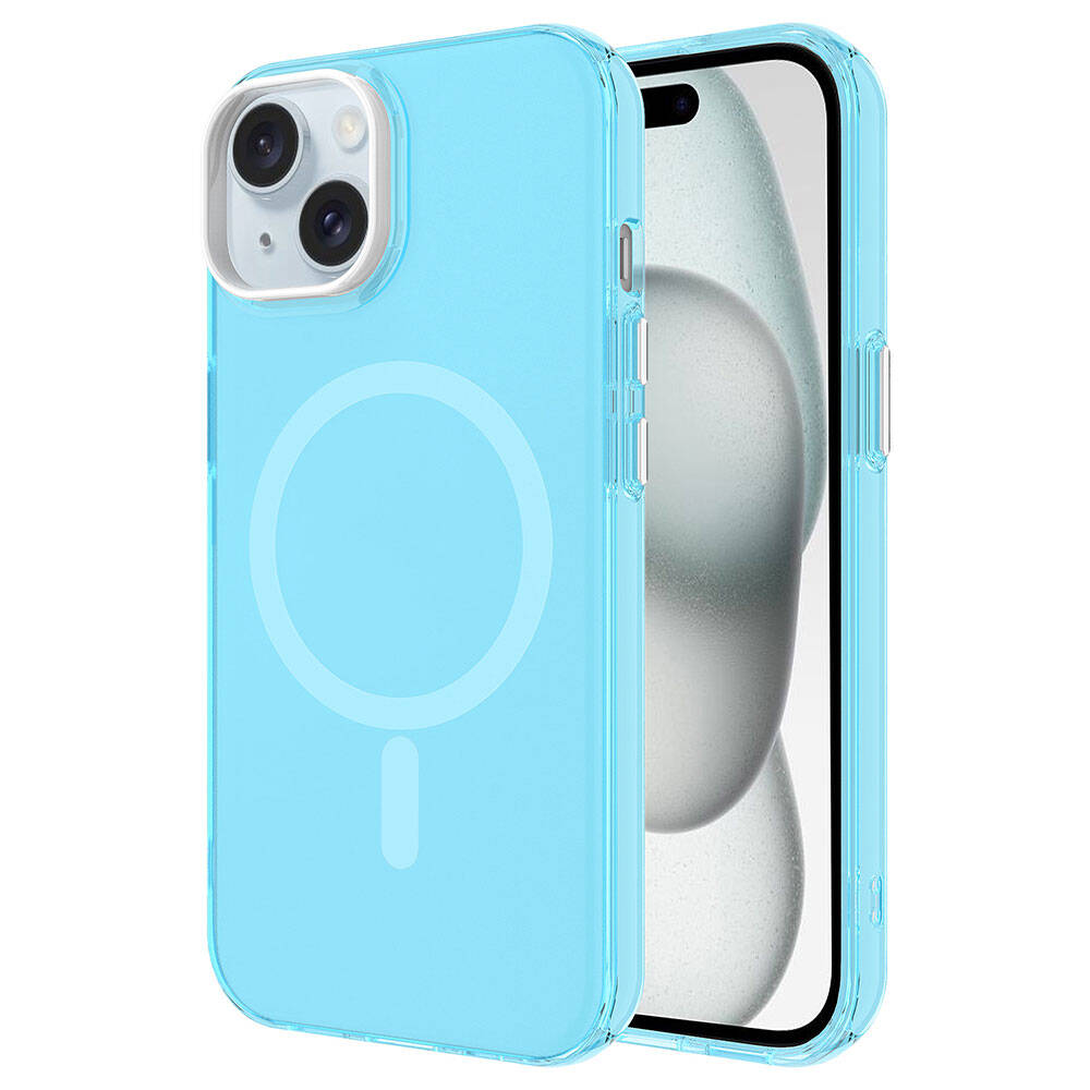 Apple iPhone 15 Plus Kılıf Zore M-safe Şarj Özellikli Buzlu Transparan C-Pro Sert Kapak