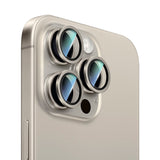 Apple iPhone 15 Pro Max CaseWorld Alloy Serisi Oleofobik Anti Reflective Kamera Lens Koruyucu