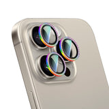 Apple iPhone 15 Pro CaseWorld Alloy Sparkling Diamond Serisi Taşlı Lens Koruyucu