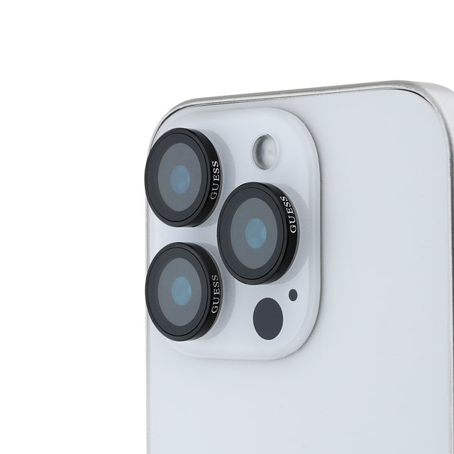 Apple iPhone 15 Pro Guess Orjinal Lisanslı Metal Kamera Lens Koruyucu