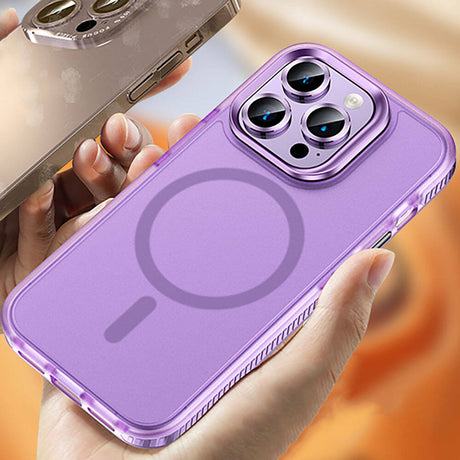 Apple iPhone 15 Pro Kılıf Airbagli M-safe Wireless Şarj Özellikli Lens Koruyuculu Zore Klaptika Kapak