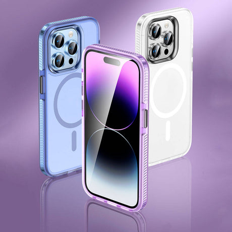 Apple iPhone 15 Pro Kılıf Airbagli M-safe Wireless Şarj Özellikli Lens Koruyuculu Zore Klaptika Kapak