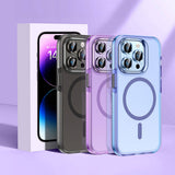 Apple iPhone 15 Pro Kılıf Airbagli M-safe Wireless Şarj Özellikli Lens Koruyuculu Zore Klaptika Kapak