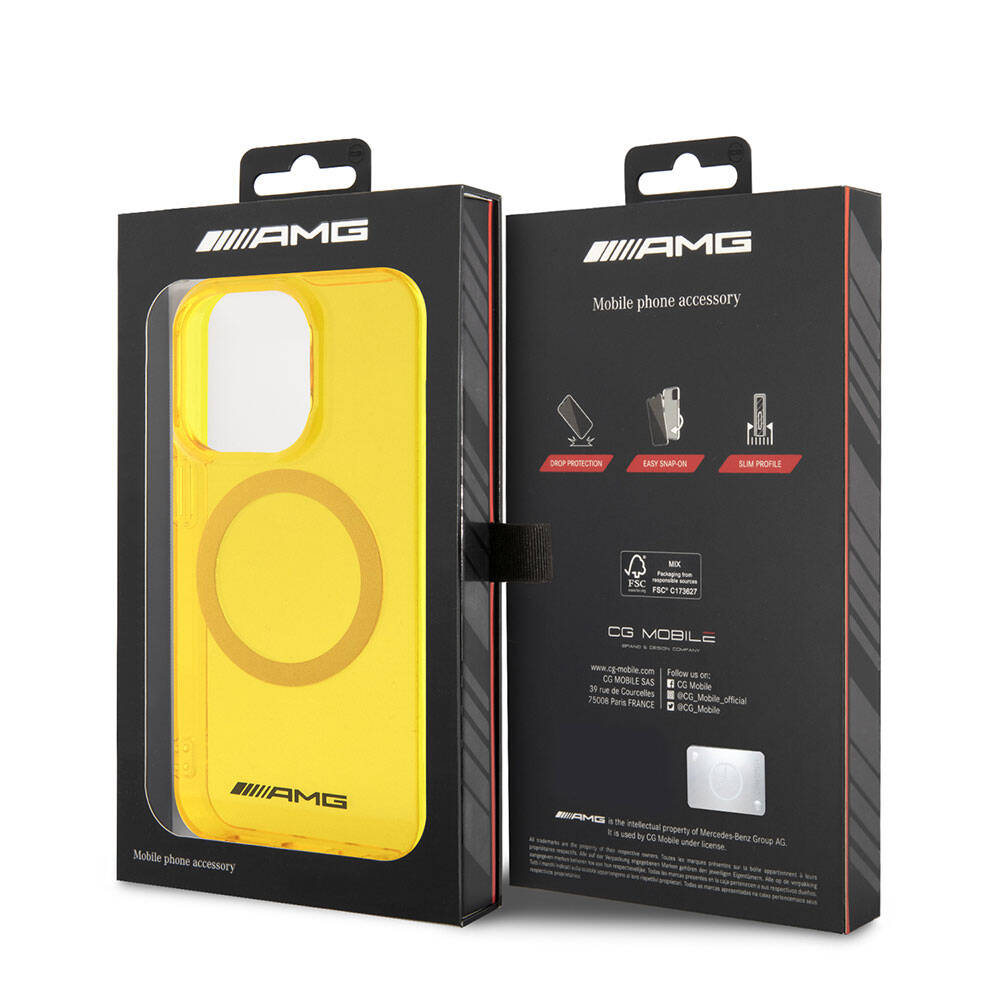 Apple iPhone 15 Pro Kılıf AMG Orjinal Lisanslı M-safe Şarj Özellikli Transparan Kapak