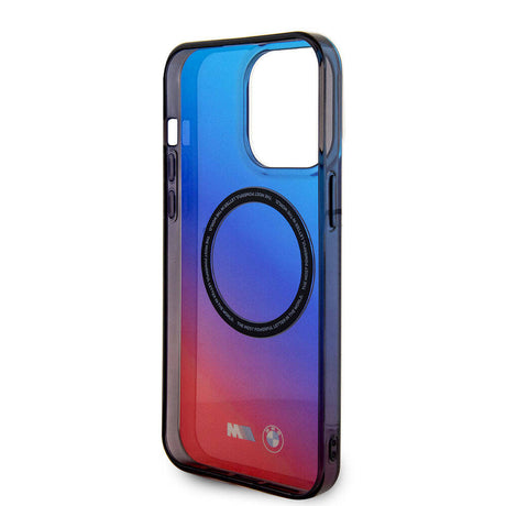 Apple iPhone 15 Pro Kılıf BMW M-safe Şarj Özellikli Transparan Renk Geçişli Dizayn Orjinal Lisanslı Kapak