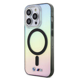 Apple iPhone 15 Pro Kılıf BMW M-safe Şarj Özellikli Transparan Renk Geçişli Iridescent Orjinal Lisanslı Kapak