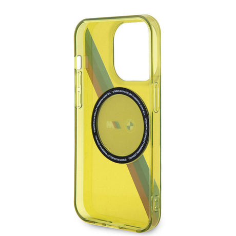 Apple iPhone 15 Pro Kılıf BMW M-safe Şarj Özellikli Transparan Tricolor Stripes Orjinal Lisanslı Kapak