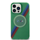 Apple iPhone 15 Pro Kılıf BMW M-safe Şarj Özellikli Transparan Tricolor Stripes Orjinal Lisanslı Kapak
