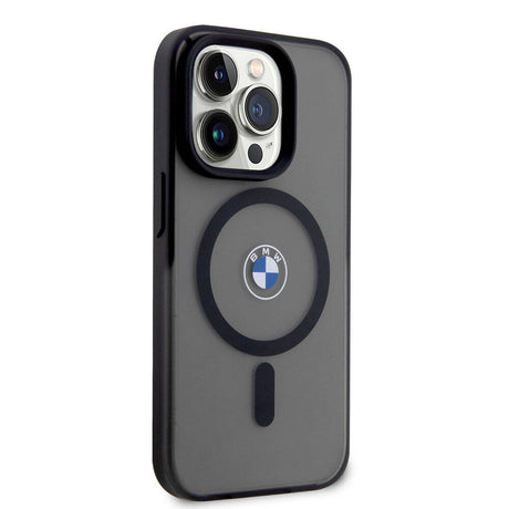 Apple iPhone 15 Pro Kılıf BMW Orjinal Lisanslı M-safe Şarj Özellikli IML Baskı Logolu Buzlu Mat Kapak