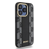 Apple iPhone 15 Pro Kılıf DKNY Orjinal Lisanslı M-safe Şarj Özellikli 3D Yazılı Checkered Pattern Kapak