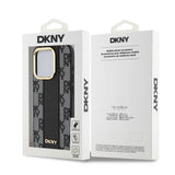 Apple iPhone 15 Pro Kılıf DKNY Orjinal Lisanslı M-safe Şarj Özellikli 3D Yazılı Checkered Pattern Kapak