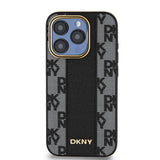 Apple iPhone 15 Pro Kılıf DKNY Orjinal Lisanslı M-safe Şarj Özellikli 3D Yazılı Checkered Pattern Kapak