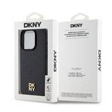 Apple iPhone 15 Pro Kılıf DKNY Orjinal Lisanslı M-safe Şarj Özellikli 3D Yazılı Repeat Pattern Kapak