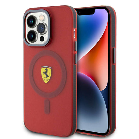 Apple iPhone 15 Pro Kılıf Ferrari Orjinal Lisanslı M-safe Şarj Özellikli Kontrast Bumper Kapak