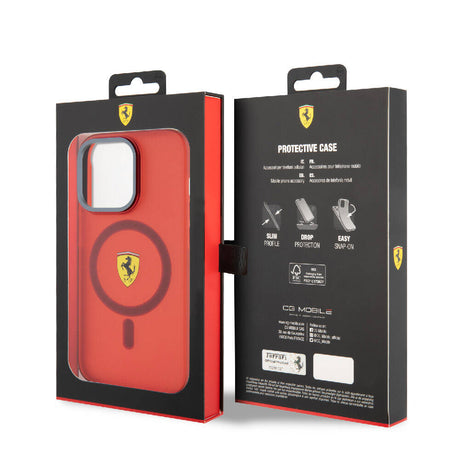 Apple iPhone 15 Pro Kılıf Ferrari Orjinal Lisanslı M-safe Şarj Özellikli Kontrast Bumper Kapak