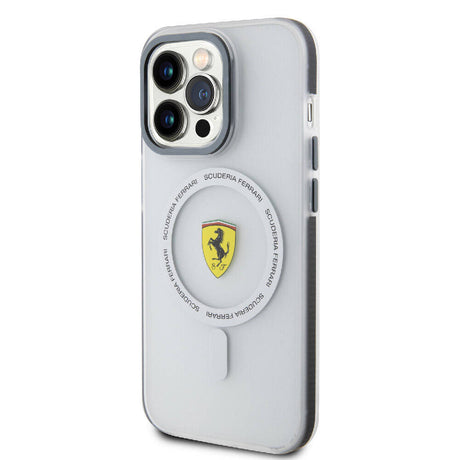 Apple iPhone 15 Pro Kılıf Ferrari Orjinal Lisanslı M-safe Şarj Özellikli Kontrast Bumper SF Ring Kapak