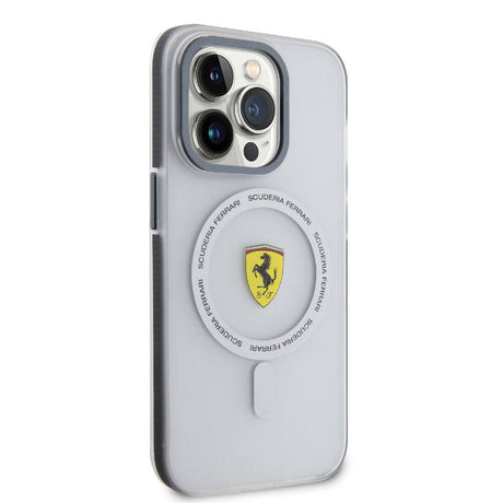 Apple iPhone 15 Pro Kılıf Ferrari Orjinal Lisanslı M-safe Şarj Özellikli Kontrast Bumper SF Ring Kapak