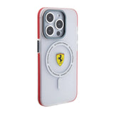 Apple iPhone 15 Pro Kılıf Ferrari Orjinal Lisanslı M-safe Şarj Özellikli Kontrast Bumper SF Ring Kapak