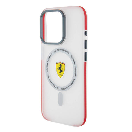 Apple iPhone 15 Pro Kılıf Ferrari Orjinal Lisanslı M-safe Şarj Özellikli Kontrast Bumper SF Ring Kapak