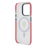 Apple iPhone 15 Pro Kılıf Ferrari Orjinal Lisanslı M-safe Şarj Özellikli Kontrast Bumper SF Ring Kapak