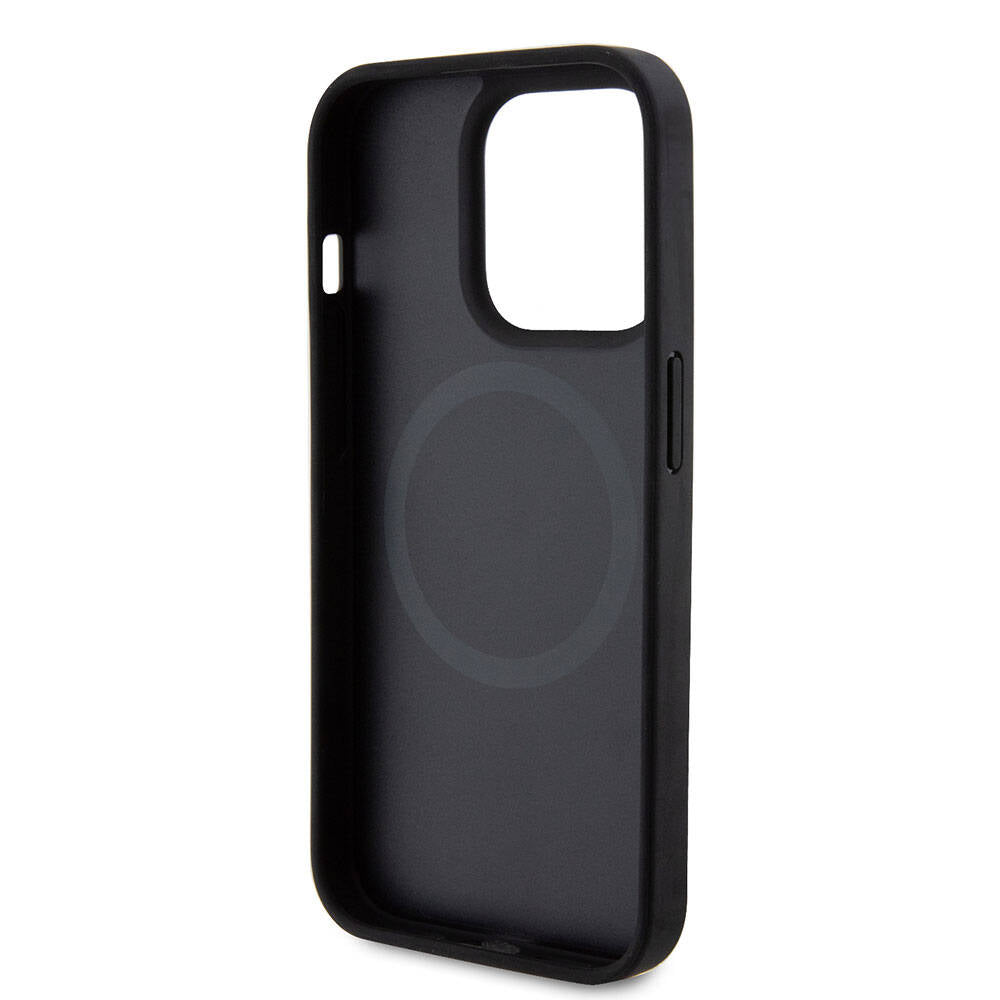 Apple iPhone 15 Pro Kılıf Ferrari Orjinal Lisanslı M-safe Şarj Özellikli Metal Logolu PU Karbon Kapak
