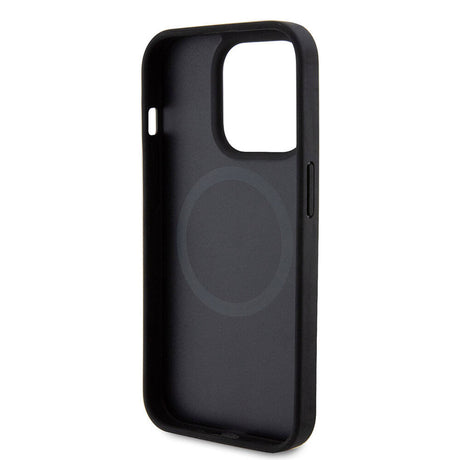 Apple iPhone 15 Pro Kılıf Ferrari Orjinal Lisanslı M-safe Şarj Özellikli Metal Logolu PU Karbon Kapak