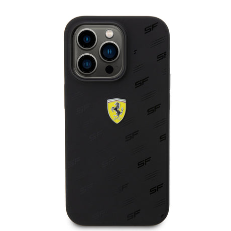 Apple iPhone 15 Pro Kılıf Ferrari Orjinal Lisanslı Metal Logolu SF Yazılı Kapak