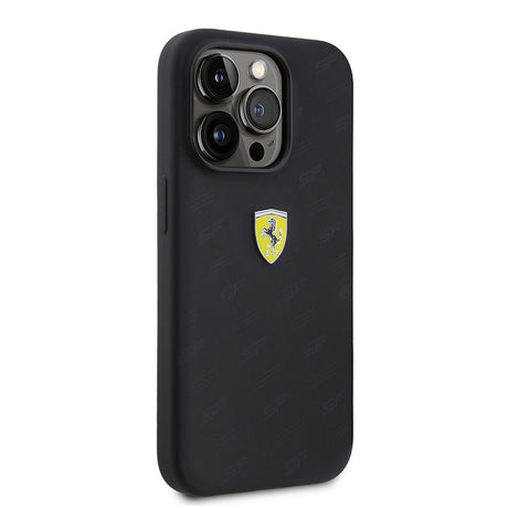 Apple iPhone 15 Pro Kılıf Ferrari Orjinal Lisanslı Metal Logolu SF Yazılı Kapak