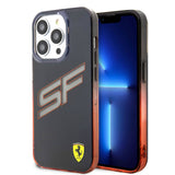 Apple iPhone 15 Pro Kılıf Ferrari Orjinal Lisanslı Transparan SF Yazılı Kenarları Renk Geçişli Kapak