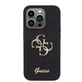 Apple iPhone 15 Pro Kılıf Guess Orjinal Lisanslı 4G Büyük Metal Logolu Glitter Kapak