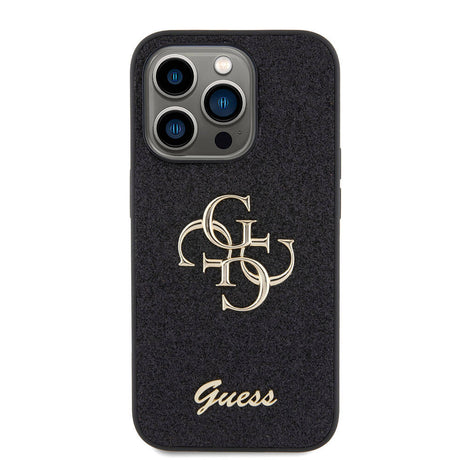 Apple iPhone 15 Pro Kılıf Guess Orjinal Lisanslı 4G Büyük Metal Logolu Glitter Kapak
