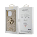 Apple iPhone 15 Pro Kılıf Guess Orjinal Lisanslı 4G Büyük Metal Logolu Glitter Kapak