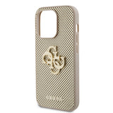 Apple iPhone 15 Pro Kılıf Guess Orjinal Lisanslı Delikli Yazı ve 4G Glitter Büyük Metal Logolu Kapak