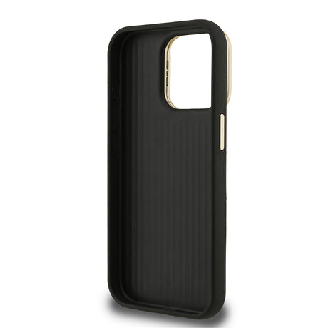 Apple iPhone 15 Pro Kılıf Guess Orjinal Lisanslı Grained Yazı Logolu Kamera Standlı Kapak
