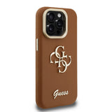 Apple iPhone 15 Pro Kılıf Guess Orjinal Lisanslı Grained Yazı Logolu Kamera Standlı Kapak