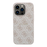 Apple iPhone 15 Pro Kılıf Guess Orjinal Lisanslı M-safe Kabartmalı 4G Desenli Yazı Logolu Kapak