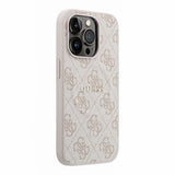 Apple iPhone 15 Pro Kılıf Guess Orjinal Lisanslı M-safe Kabartmalı 4G Desenli Yazı Logolu Kapak