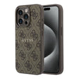 Apple iPhone 15 Pro Kılıf Guess Orjinal Lisanslı M-safe Kabartmalı 4G Desenli Yazı Logolu Kapak
