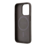 Apple iPhone 15 Pro Kılıf Guess Orjinal Lisanslı M-safe Kabartmalı 4G Desenli Yazı Logolu Kapak